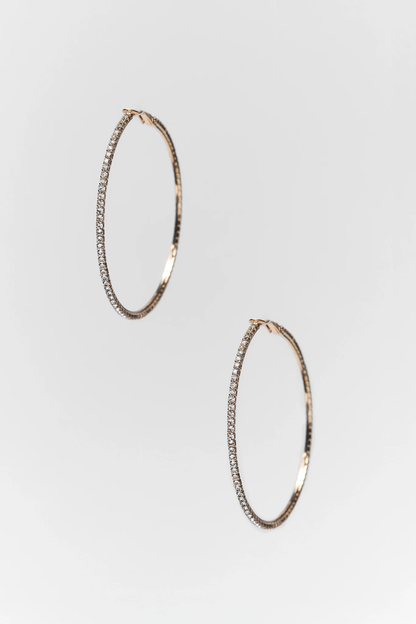 Gold Rhinestone Hoop Earrings | Avara