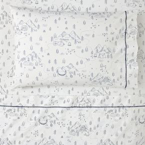 Glow-in-the-Dark Campsite Sheet Set | West Elm (US)