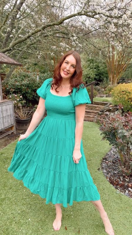 Are you ready for spring? I shot this video in between the rain down pours! Barefoot on a cold wet lawn! I can’t wait for spring weather! 

Midi dress
St. Patrick’s Day
Green dress
Spring outfit
Wedding guest dress
Vacation outfit
Easter dress

This ruffled midi dress is so pretty! I love the puff sleeves, square gathered bodice and ruffles! This color is so gorgeous for spring and it comes in so many other beautiful spring colors! Only $49! 



#LTKVideo #LTKfindsunder50 #LTKover40