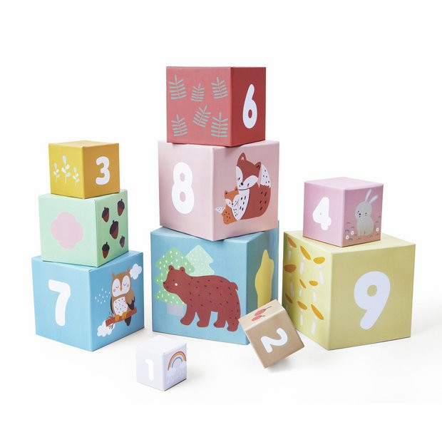 Buy Chad Valley Woodland Cardboard Stacking Blocks Baby Activity | Early learning toys | Argos | argos.co.uk