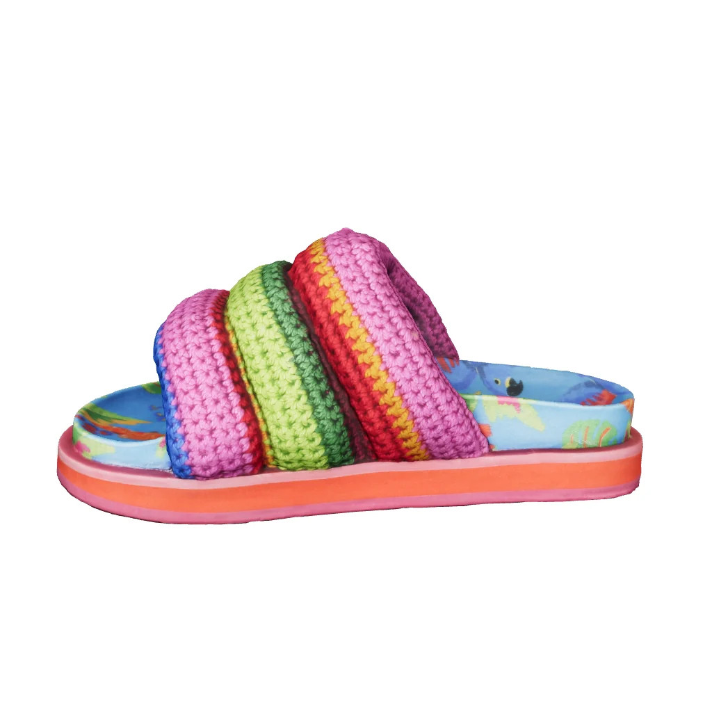 Anatomic SLIDE SANDAL | Blue Macaw Crochet | FarmRio (US)