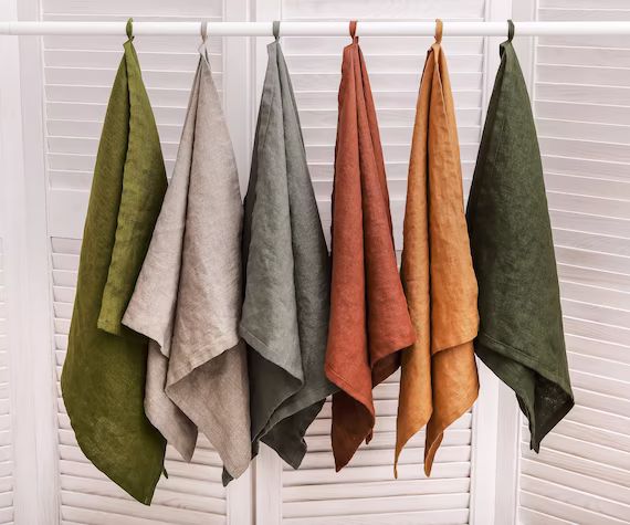 Linen kitchen gift towels. Eco Tea towel. Soft linen hand towel. Pure linen towel. Stonewashed so... | Etsy (US)