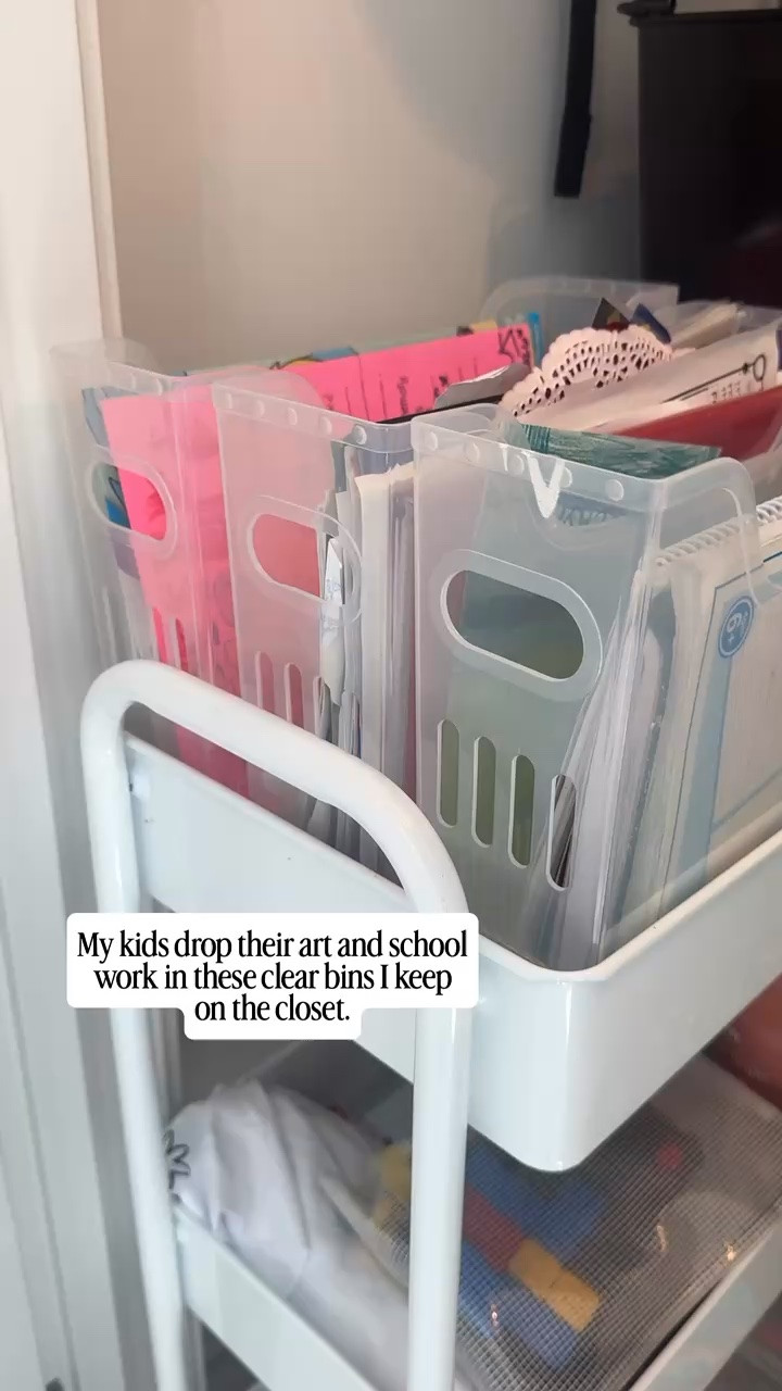 Dealing with school papers for four kids might be the biggest organizational problem I have. However, when I made a system where the papers go every day, it did help. I love these plastic storage bins for storing all the papers that come home from school. They are great for art work too.  ￼ these are from the container store, which I’ve linked, but I’m possibly the target version to the exact same, just a little bit less in price.

#OrganizationTips #MomTips #OrganisedHome ￼￼

#LTKdayinmylife #LTKKids #LTKHome