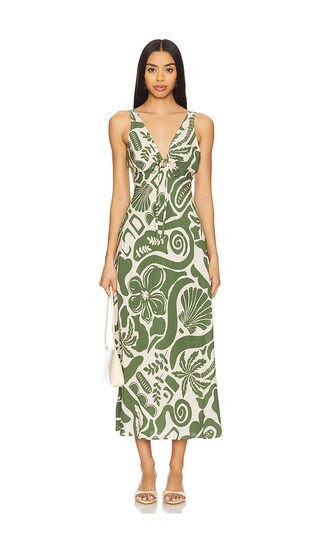 MINKPINK Amos Keyhole Midi Dress in Green. - size M | Revolve Clothing (Global)
