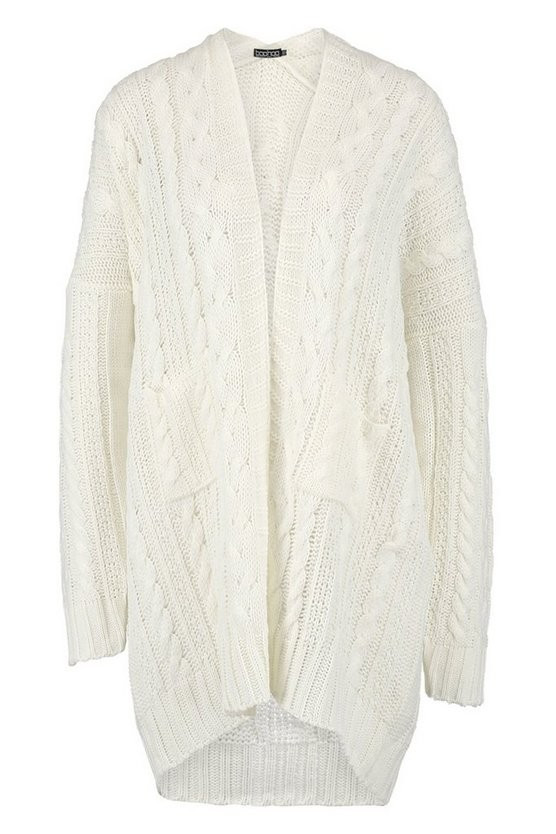 Slouchy Cable Knit Cardigan | Boohoo.com (UK & IE)