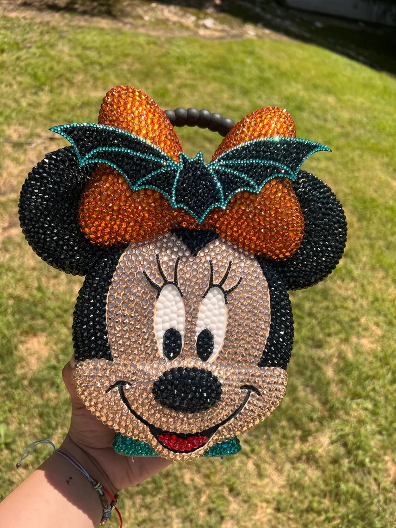 Spooky Minnie Mouse Halloween Full Bling Crossbosy | Etsy (US)