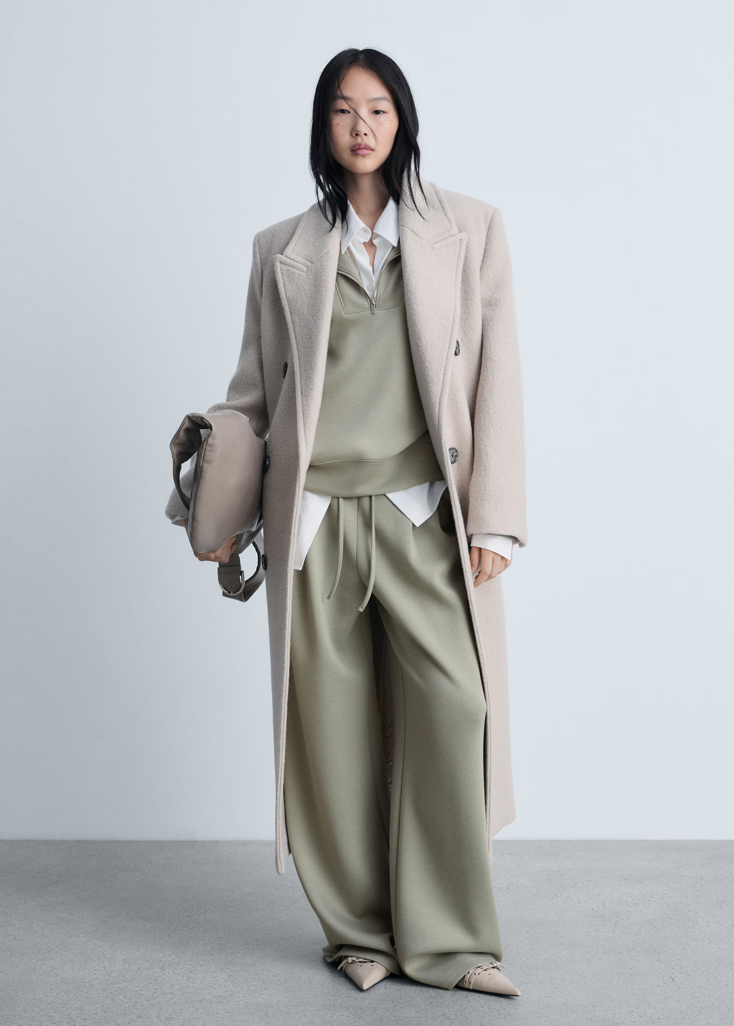 Knitted zip-neck sweatshirt | MANGO (UK)