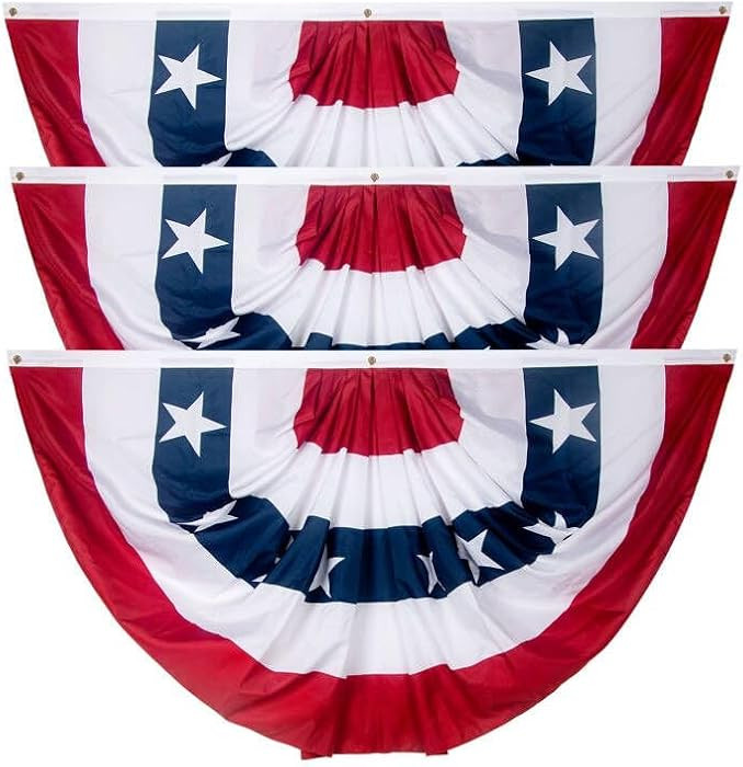 3x6Ft American Bunting Flags Outdoor, Patriotic Bunting for 4th of July Decorations, Memorial Day... | Amazon (US)
