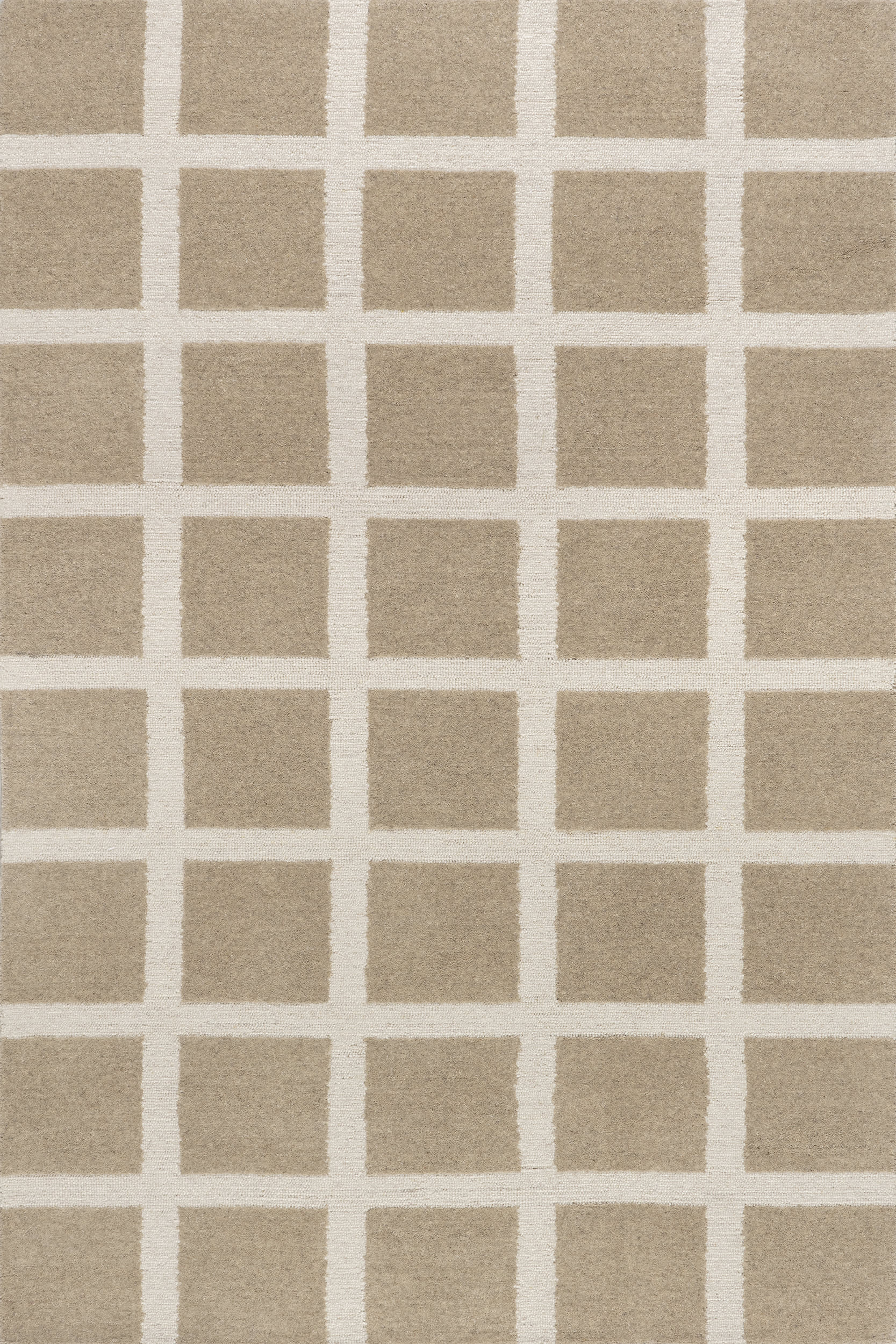 Nepenthe Checked Wool Rug | Beige | Rugs USA