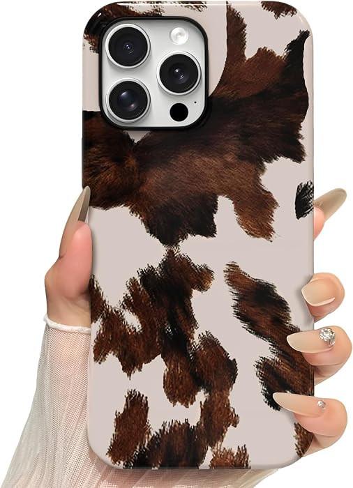Skyseaco for iPhone 14 Pro Max Case, Treny Cow Print Phone Case Hybrid 2-Layer Hard Shell,Shockpr... | Amazon (US)