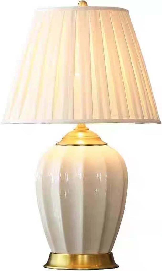 Modern Minimalist White Table Lamp, Farmhouse Handmade Ceramic Table Lamp, 22.83" Tall Desk Lamp ... | Amazon (US)