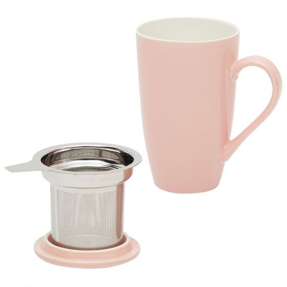 Juvale Pink Tea Cup with Infuser and Lid, For Use With Loose Tea Leaves & Sachets 16 oz | Target