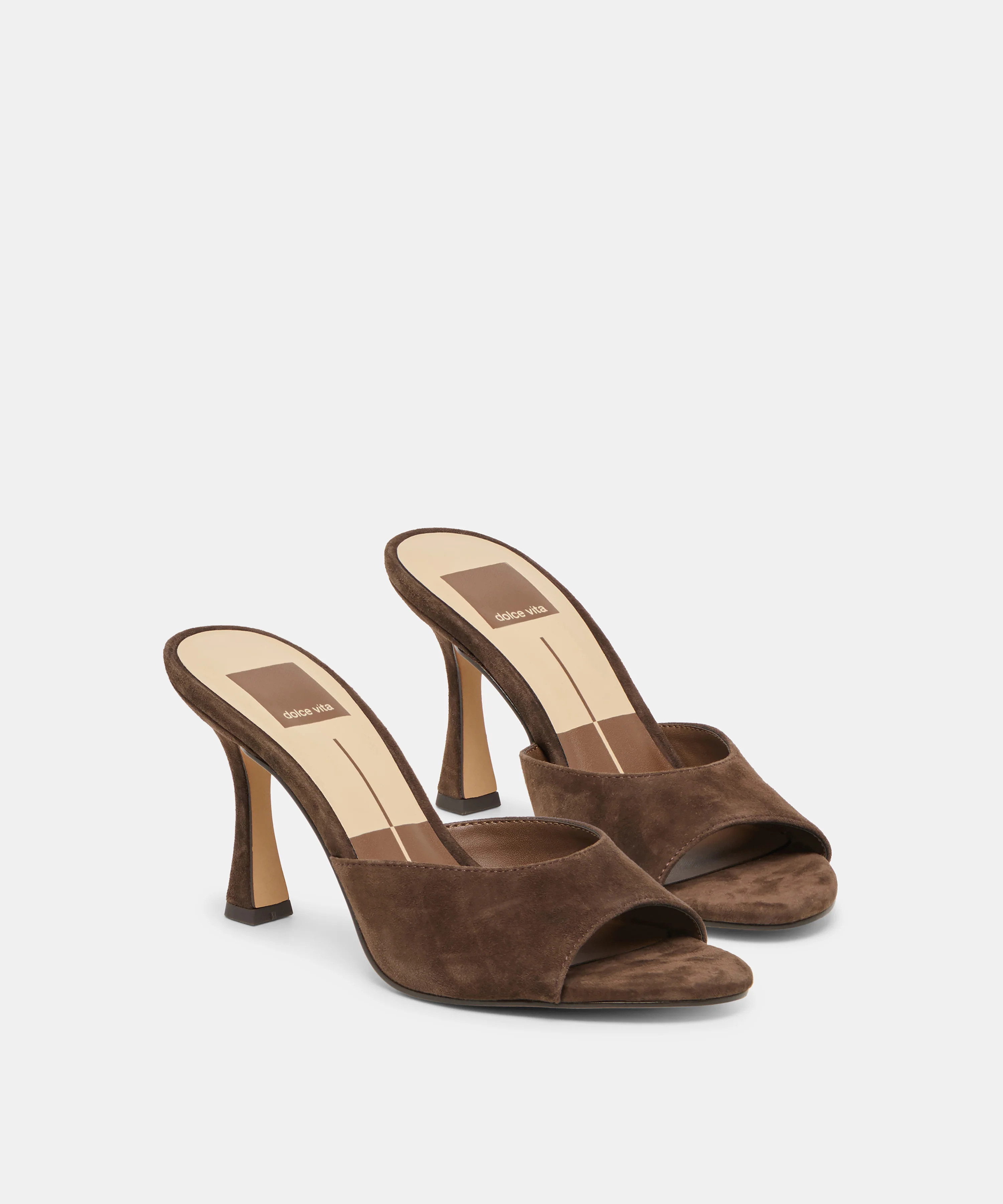 ROSHA Dk Brown Suede Heels | Dolce Vita | DolceVita.com