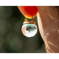 Clear Crystal Earrings, Quartz Earrings Dangle, Ball Faceted Jewelry Gold, Transparent Wedding | Etsy (US)