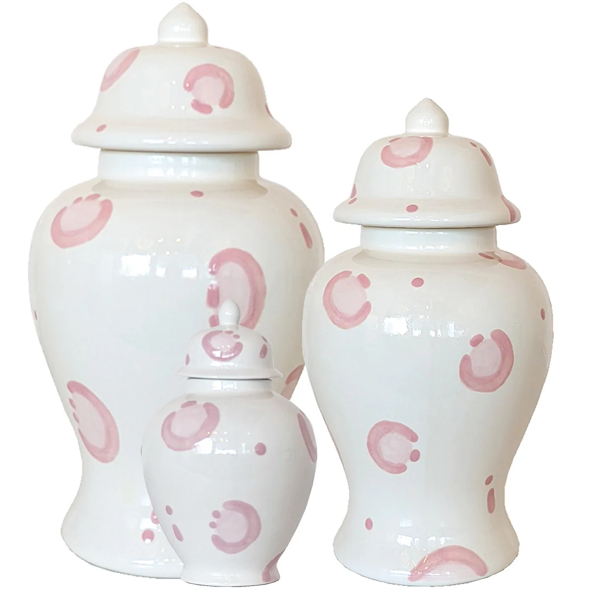 Light Pink Leopard Print Ginger Jars | Ruby Clay Company