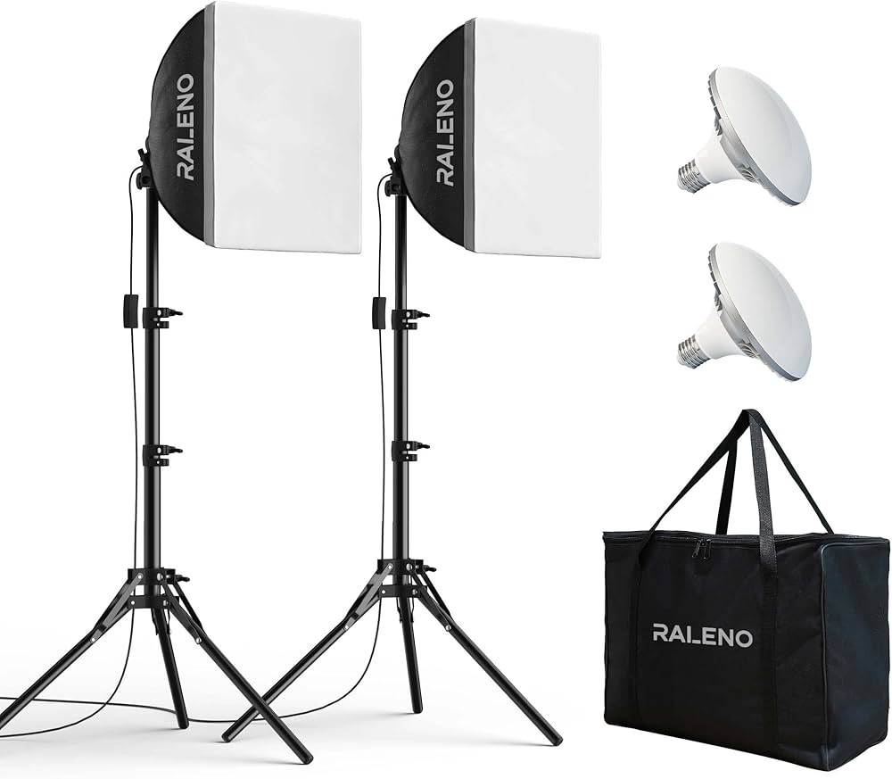 RALENO Softbox Lighting Kit, 2 x 16'' x 16'' Photography Studio Equipments with 50W / 5500K / 90 ... | Amazon (US)