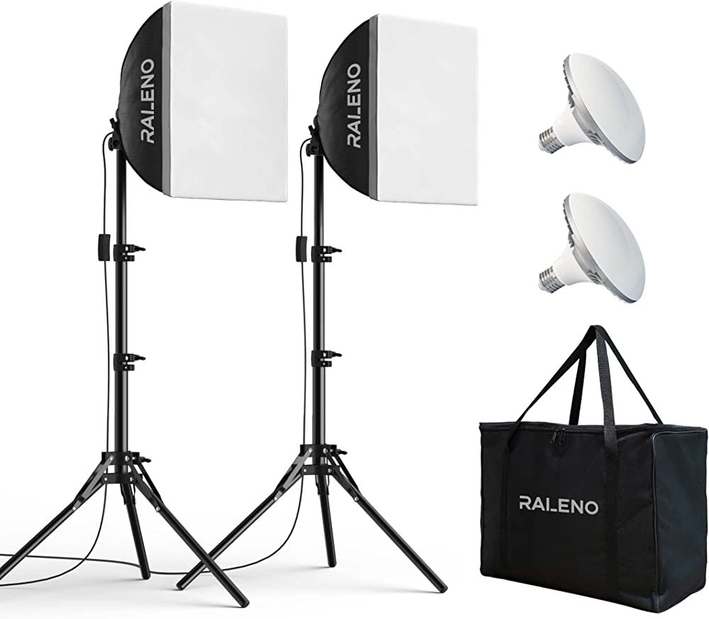 RALENO® Softbox Lighting Kit, 2 x 16'' x 16'' Photography Studio Equipments with 50W / 5500K / 9... | Amazon (US)