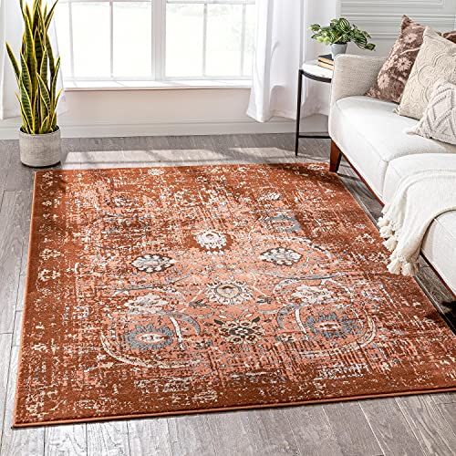 Well Woven Elle Copper Persian Vintage Shiraz (9'3'' x 12'6'') Area Rug Red Distressed Rust Moder... | Amazon (US)