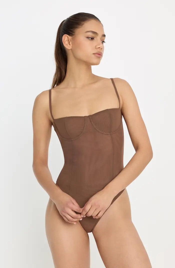 Corset Demi Mesh Bodysuit | Nordstrom