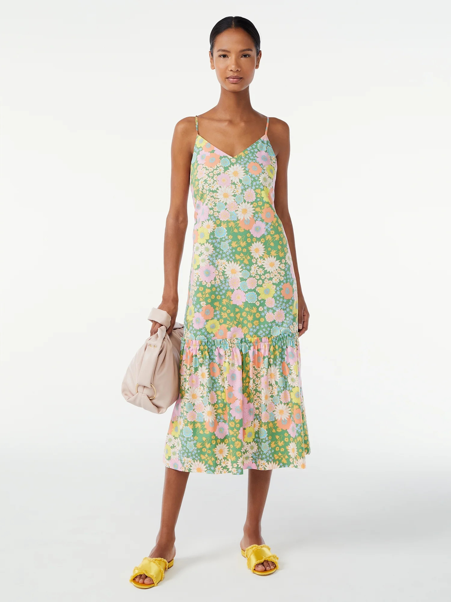 Scoop Women's Bow Back Midi Dress - Walmart.com | Walmart (US)