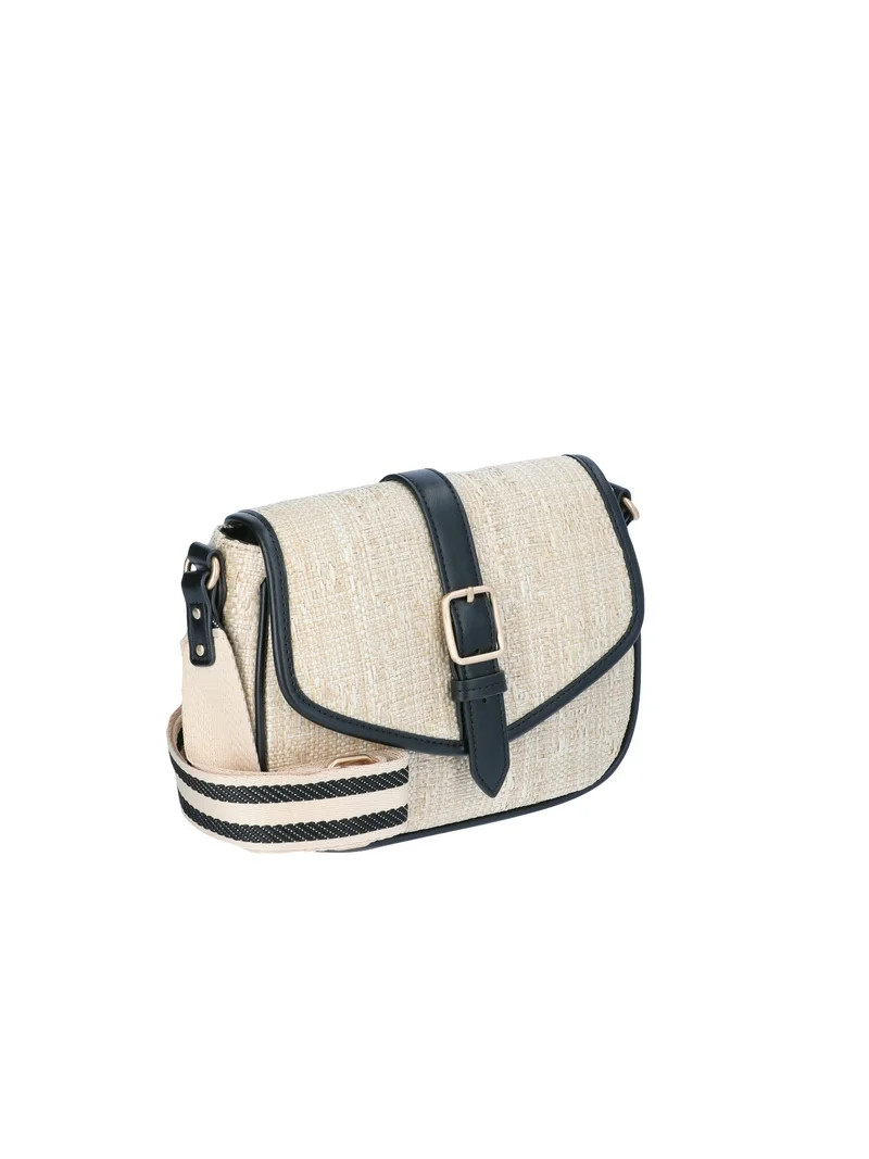 Time and Tru Women's Daisy Crossbody, Woven with Black | Walmart (US)