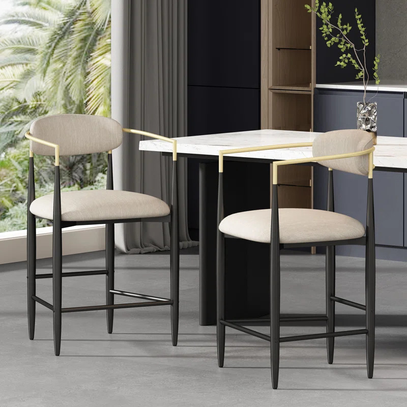 Maconay Upholstered Counter Stool (Set of 2) | Wayfair North America