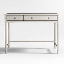 Hampshire Cozy Grey Wood 2-Drawer Kids Desk + Reviews | Crate & Kids | Crate & Barrel