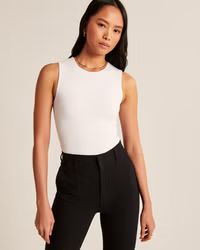 Women's Refined Seamless Rib Fabric Crew Tank Bodysuit | Women's Tops | Abercrombie.com | Abercrombie & Fitch (US)