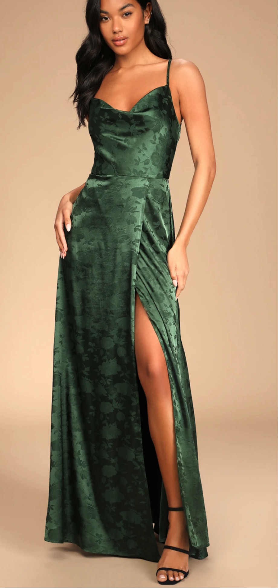 Simply Dreamy Emerald Green Satin Floral Jacquard Maxi Dress wedding guest dress gown floor length 

#LTKStyleTip #LTKWedding #LTKFindsUnder100