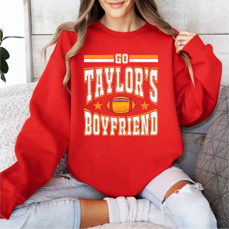 Chief's Go Taylor's Boyfriend Sweatshirt for Kids & Adults, Women's Chiefs T-shirt, Funny TS Outf... | Etsy (US)