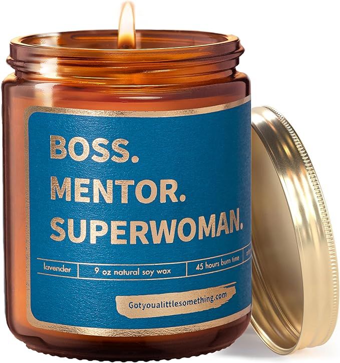 Boss Gifts for Women - Natural Soy Candle - Best Boss Ever Gift for Christmas Birthday or New Job... | Amazon (US)