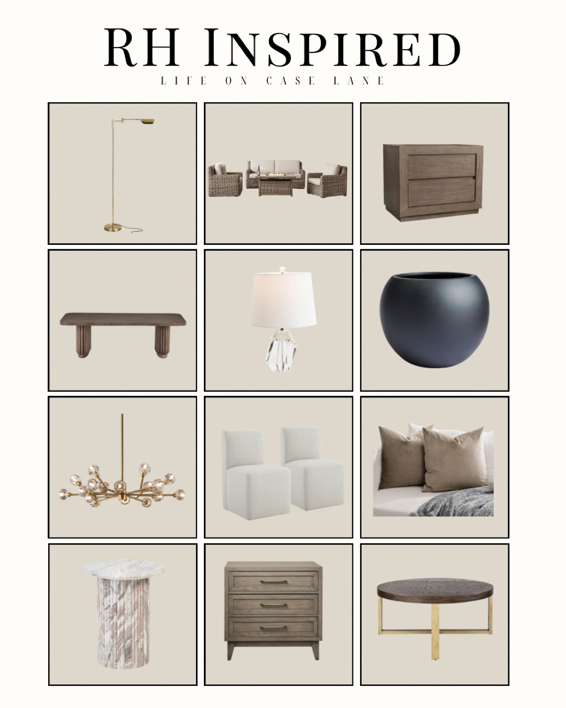 RH inspired for your home. 

Lighting, planter, nightstand, chair, coffee table, dining table, outdoor furniture 

#LTKHome