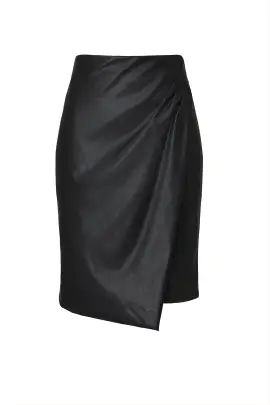 Vegan Leather Overlay Skirt | Rent The Runway