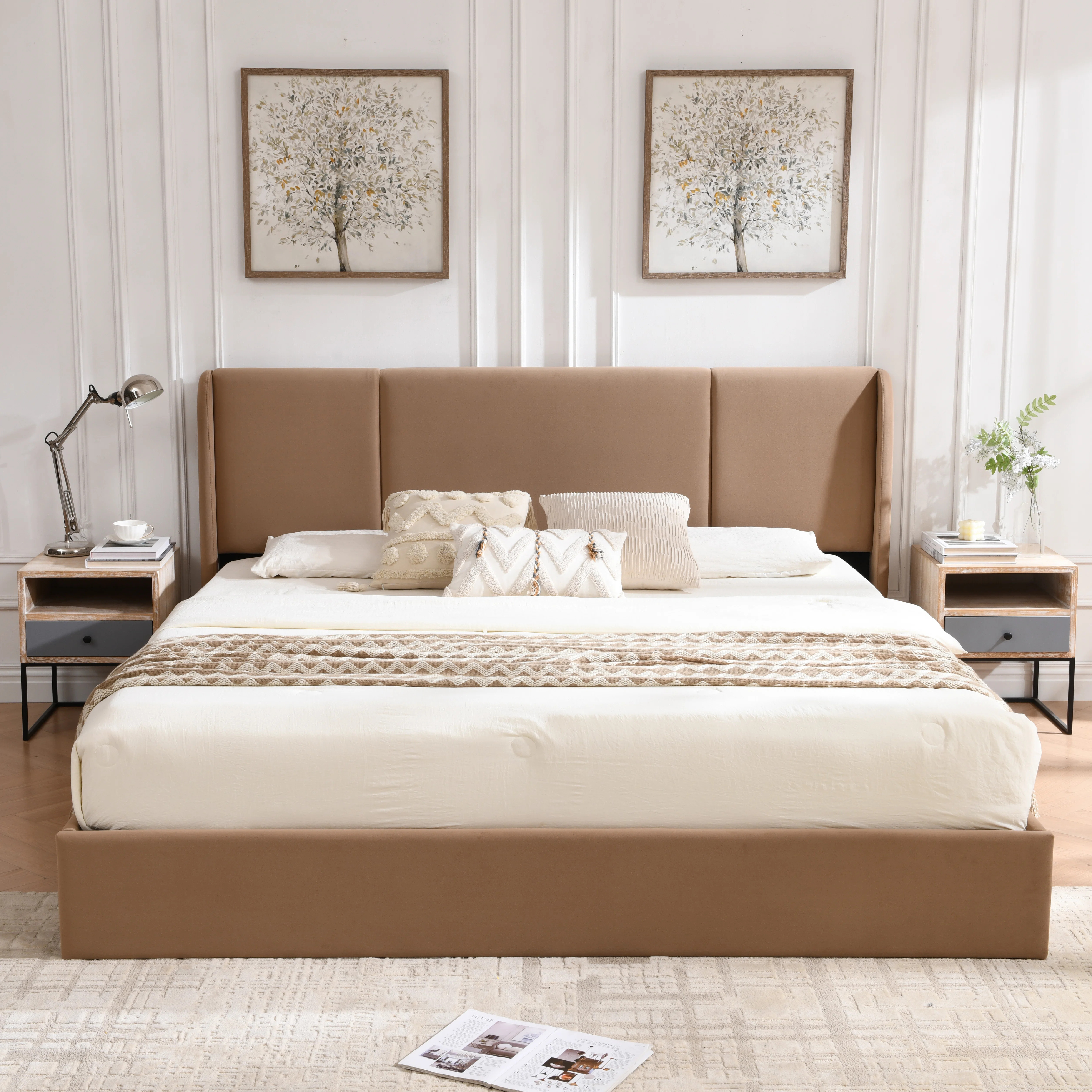 Juanetta Hydraulic Lift Up Storage Wingback Upholstered Platform Bed | Wayfair North America
