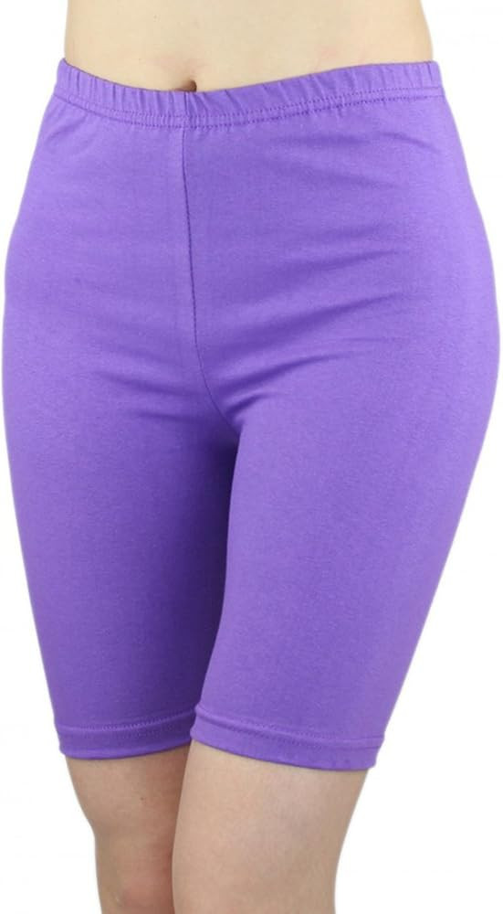 Elegance Women's Stretchy Cotton Above Knee Bike Shorts Active Leggings | Amazon (US)