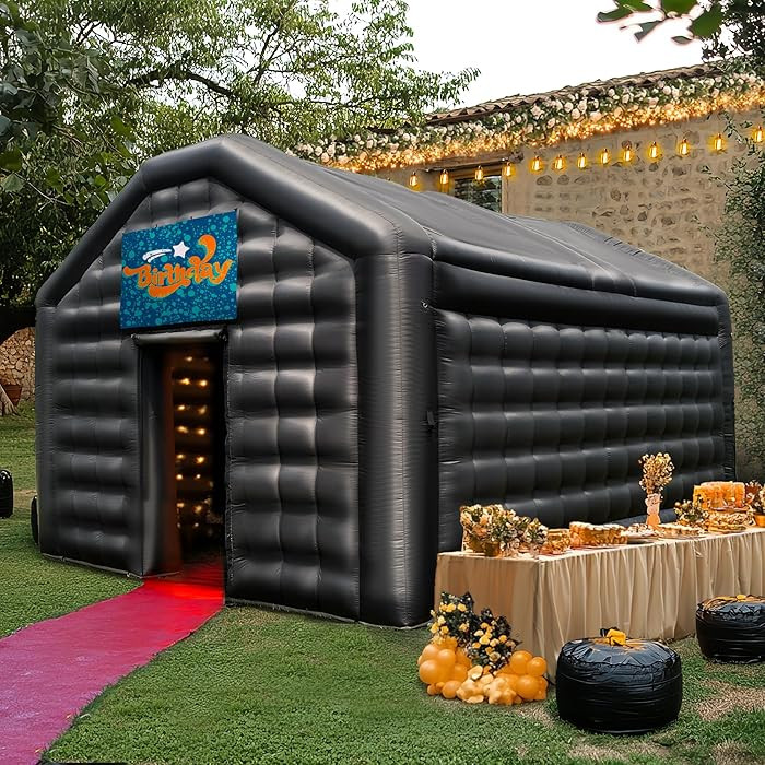 Small Black Inflatable Night Club 16.4x13x11.5Ft Disco Cube Gazebo Event House with Logo Area Por... | Amazon (US)