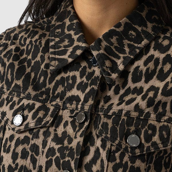 Bowie Denim Jacket - Leopard | Saint + Sofia