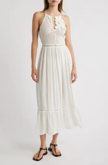 Crochet Ruffle Hem Maxi Dress | Nordstrom