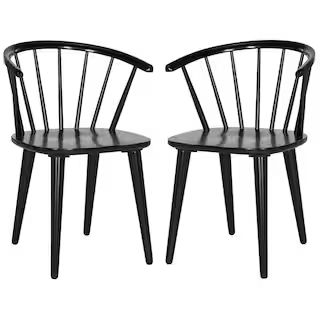 Safavieh Blanchard Black Wood Dining Chair (Set of 2)-AMH8512A-SET2 - The Home Depot | The Home Depot