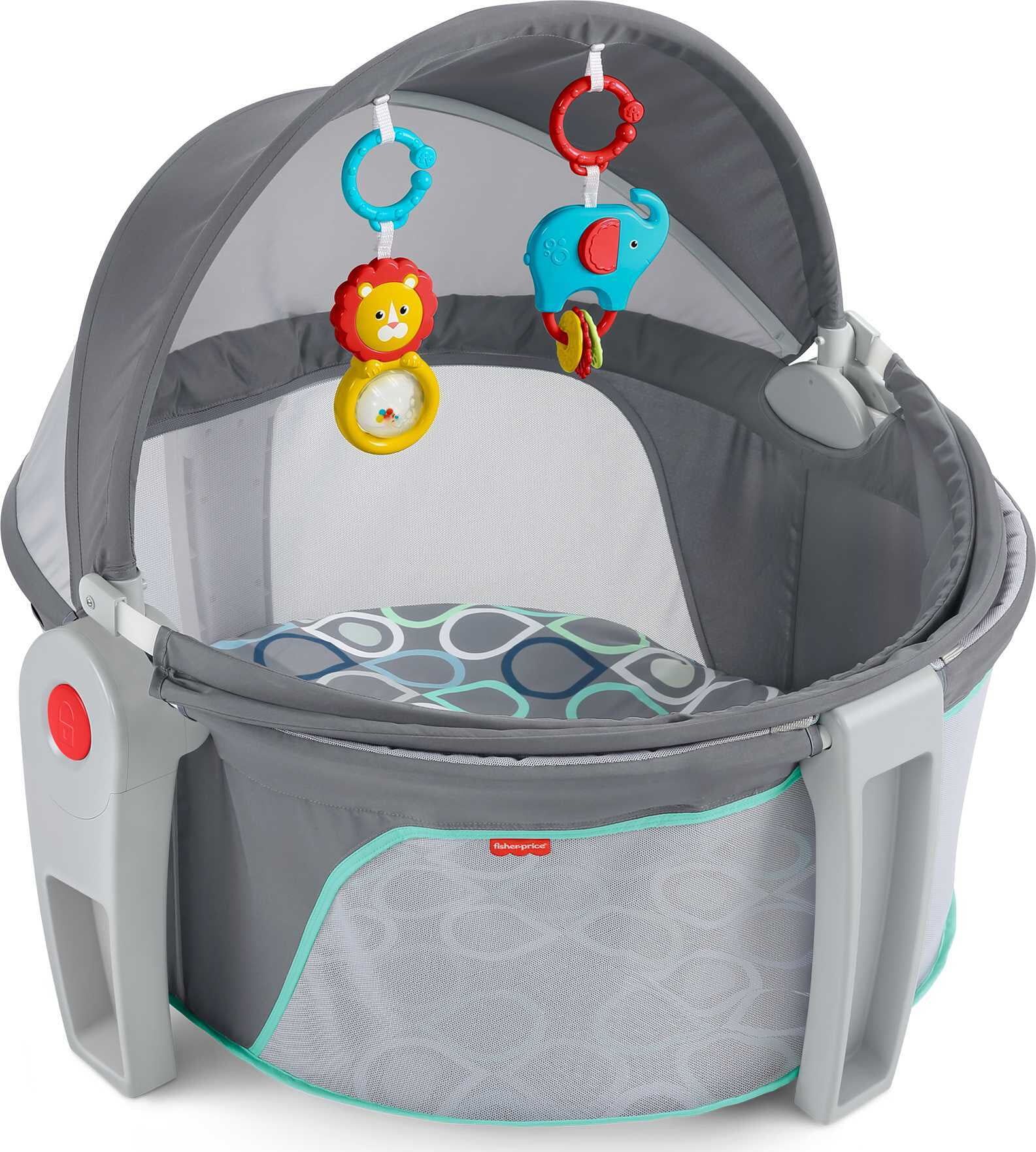 Fisher-Price On-the-Go Baby Dome Portable Bassinet & Play Space with Toys, Grey Bubbles - Walmart... | Walmart (US)