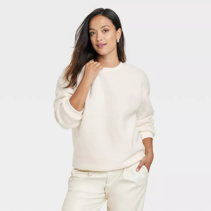 Women's Sherpa Pullover Sweatshirt - A New Day™ | Target