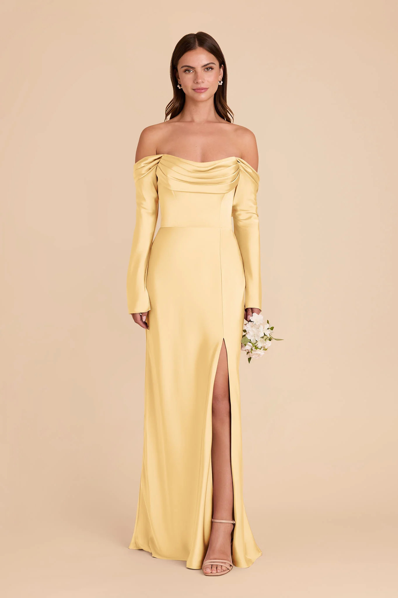 Butter Bridesmaid Dress Matte Satin Size 0X Birdy Grey Maya | Birdy Grey