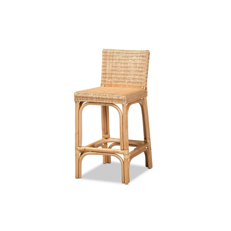 Baxton Studio Athena Modern and Contemporary Natural Finished Rattan Counter Stool | Walmart (US)