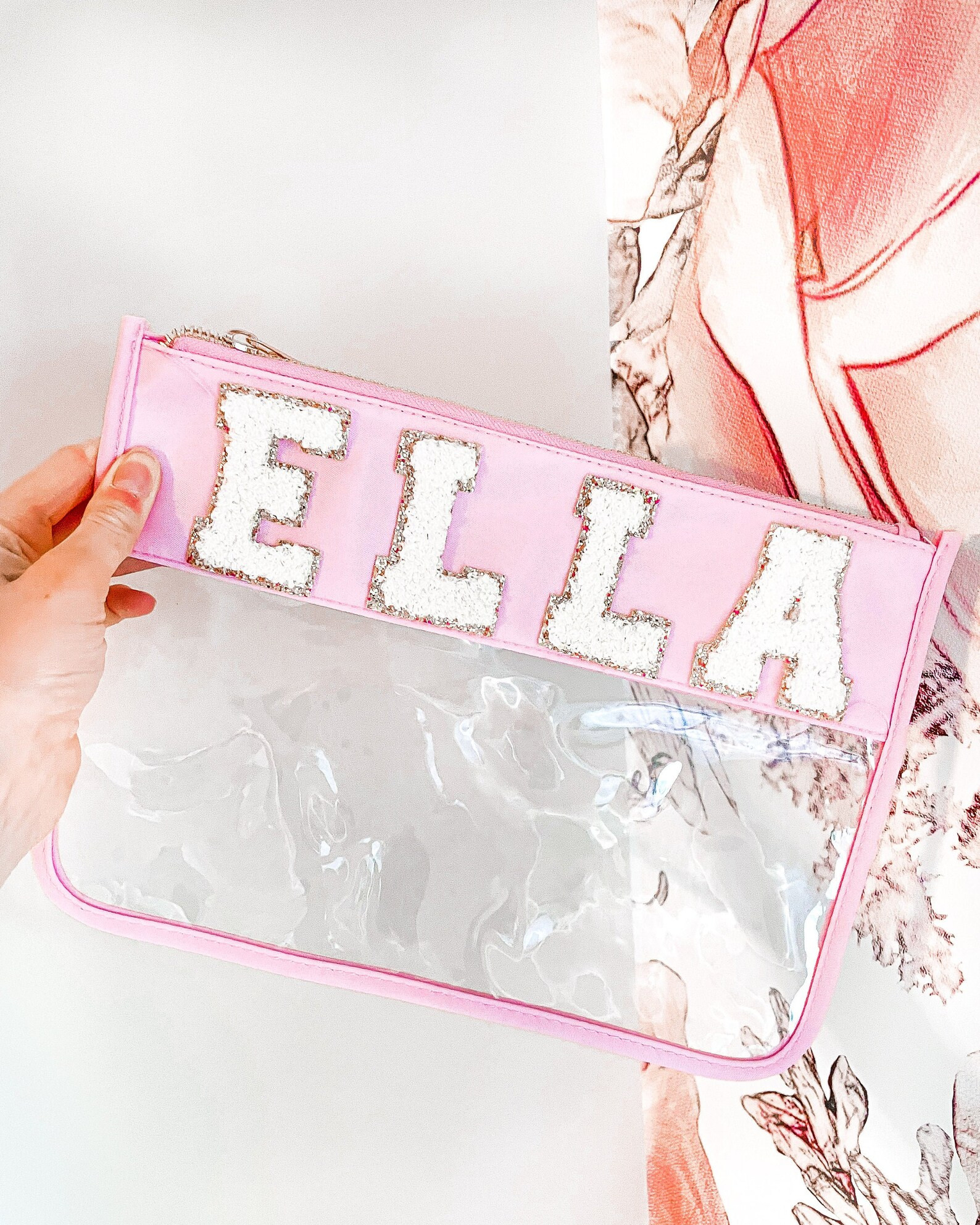 Personalized Name Monogram Clear Cosmetic Bag Cosmetic Zipper Pouch | Gifts for Her | Masks Bag |... | Etsy (US)