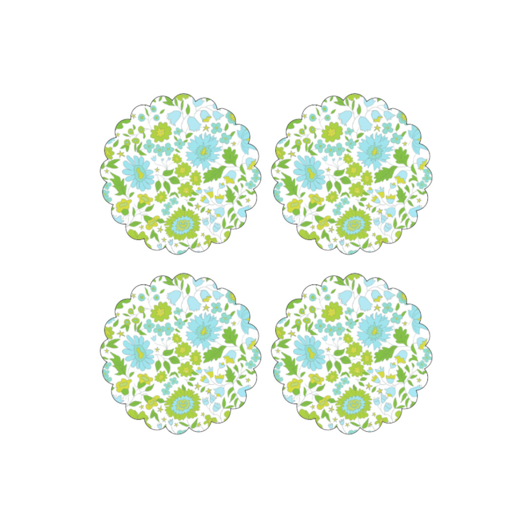 Summer In Bloom Scalloped Coasters | Fete Papier