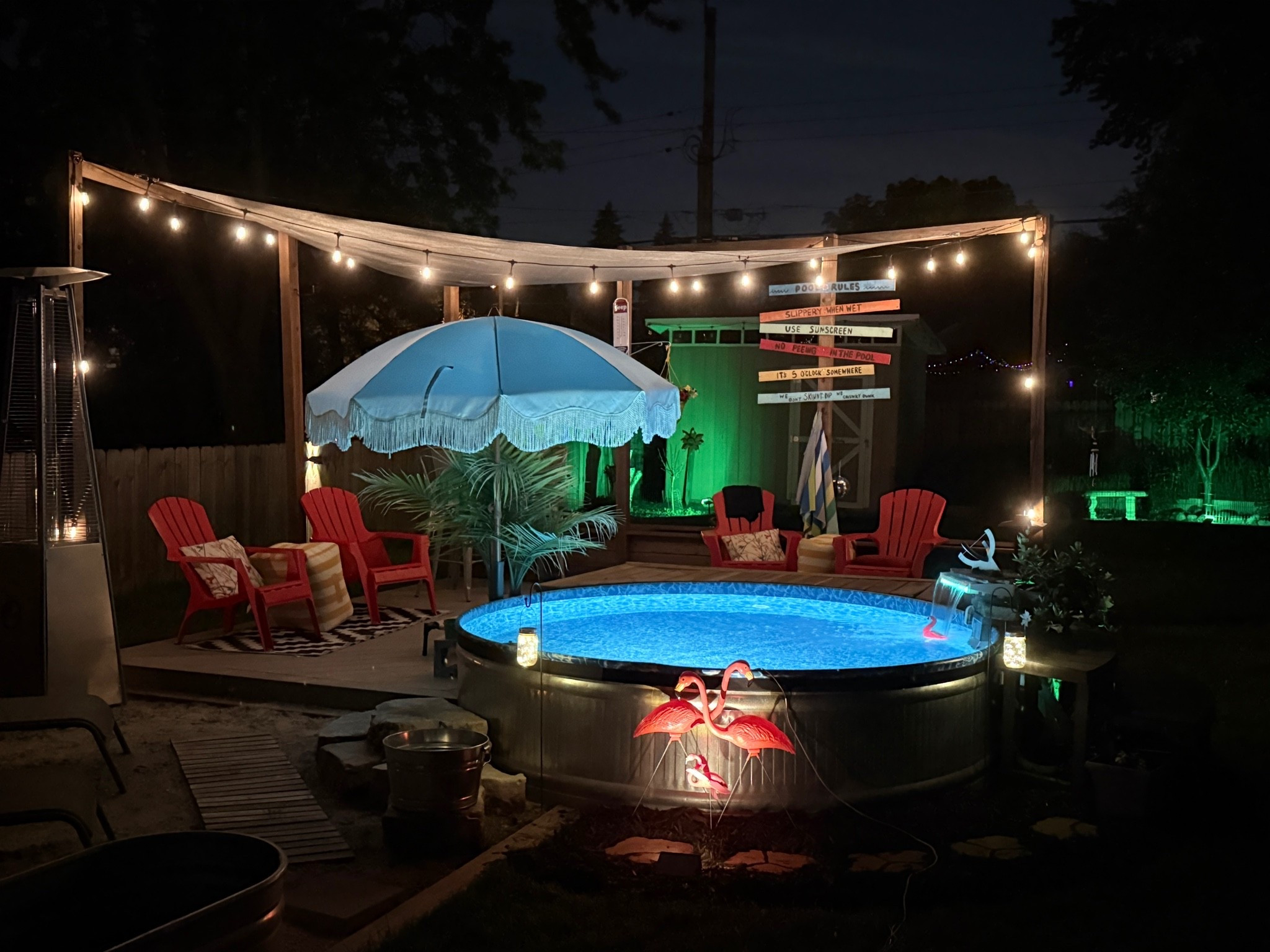 Obsessed is an understatement! ✨🌙

This LyLmLe pool light completely changed the nighttime vibe of our backyard oasis. 💙

If you’re looking to add a little ambiance to your stock tank pool, this one is definitely worth checking out!