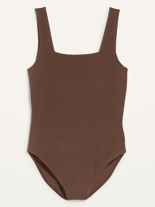 Fitted Sleeveless Square-Neck Bodysuit for Women | Old Navy (US)