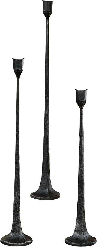 Modern Ayla Candlestick Set | Industrial Style Taper Candle Holders for Home Decor | Black Metal ... | Amazon (US)