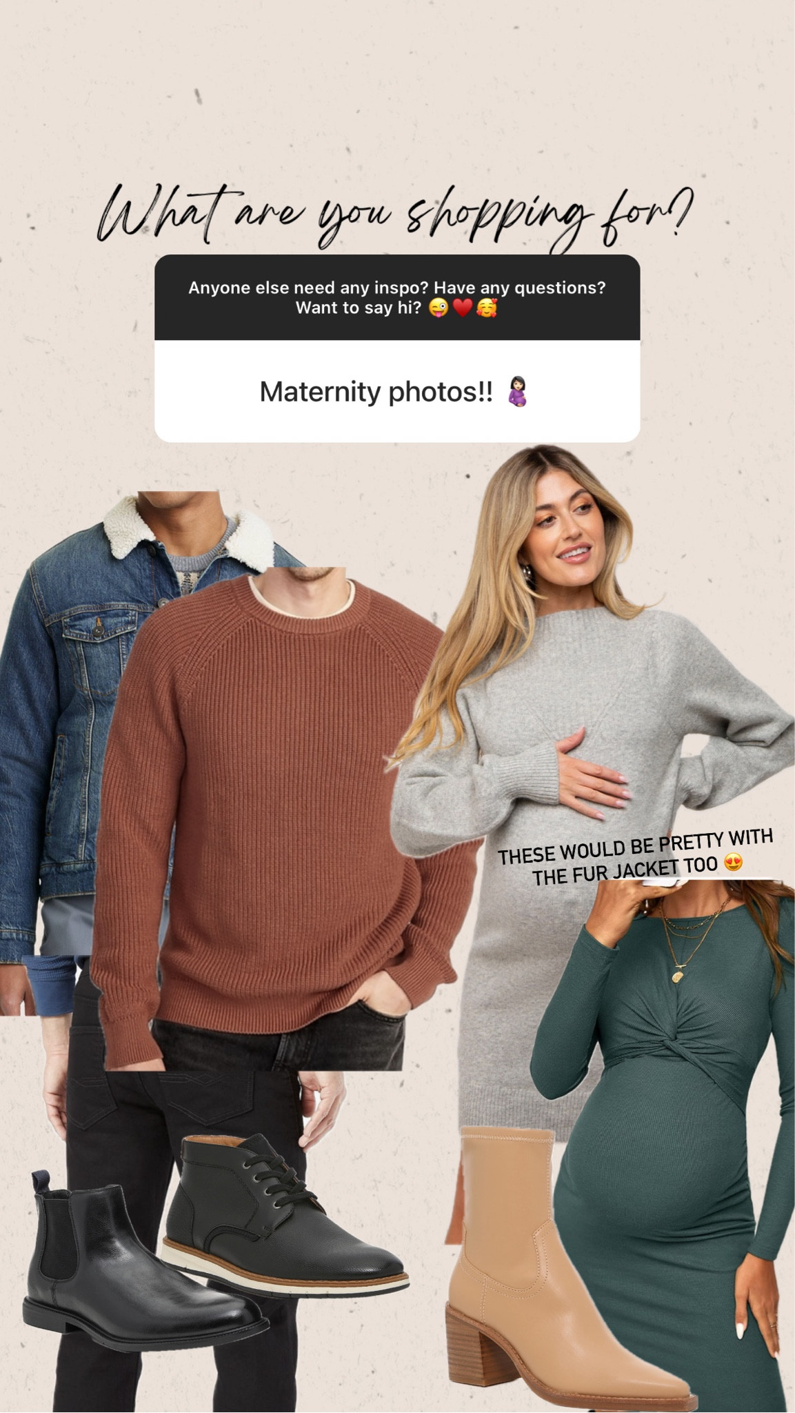 More winter maternity options! Love the men’s Sherpa jacket. And these would be great with the fur coat as well! 

#LTKbump #LTKSeasonal #LTKstyletip