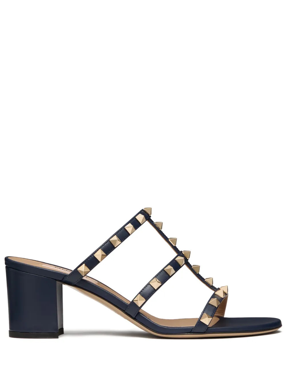 Valentino Garavani 60mm Rockstud-embellished leather sandals - Blue | Farfetch Global